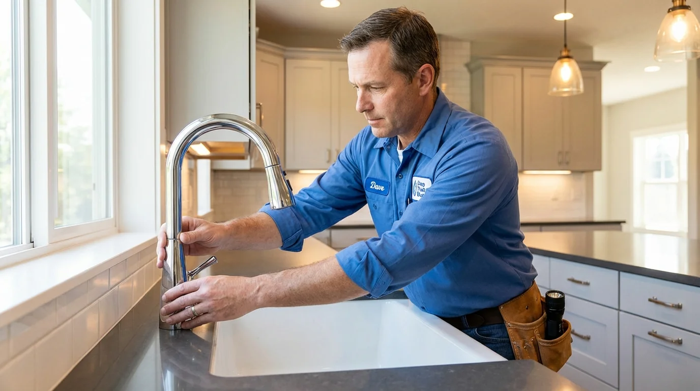 Kitchen faucet installation by Johns Plumbing LLC in Bloomer